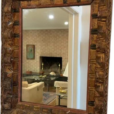 Sale Photo Thumbnail #104: Vintage Carved Wood Mirror - 24” x 19”
