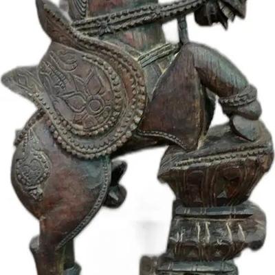 Sale Photo Thumbnail #47: Antique Carved Wooden Horse Sculpture - 24” Tall

