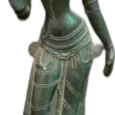 Sale Photo Thumbnail #48: Antique Indian Handmade Dark Bronze Parvati - 7” Tall

