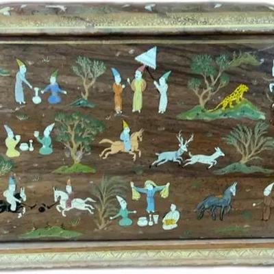 Sale Photo Thumbnail #116: Antique Inlaid Card Wood Box
