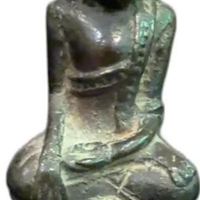 Sale Photo Thumbnail #107: Antique Thai Buddha Figure Amulet - 3.5” Tall
