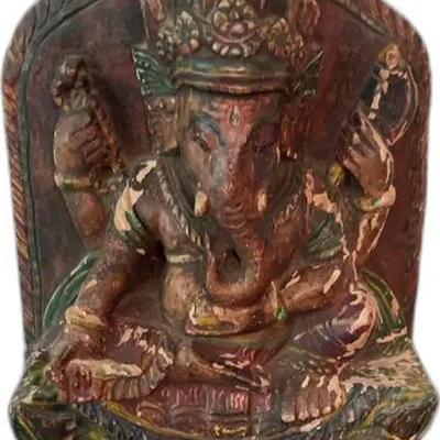 Sale Photo Thumbnail #93: Antique Carved Wooden Ganesha Statue
