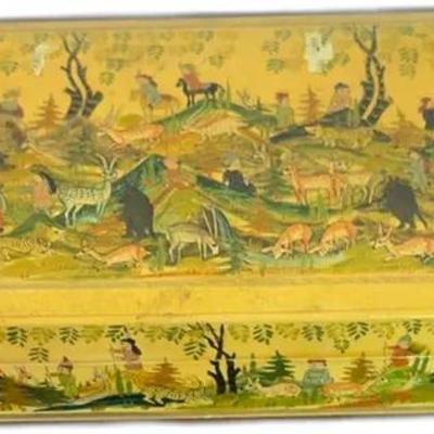 Sale Photo Thumbnail #103: Vintage Hand-Painted Decorative Box from Srinagar, Kashmir -9” x 5” x 2”
