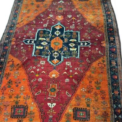 Sale Photo Thumbnail #34: Afghan Baluch Hand Knotted Wool Area Carpet - 5’7” x 9’7”