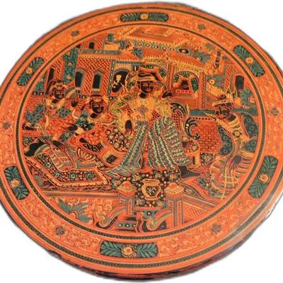 Sale Photo Thumbnail #21: Burmese Layered Lacquer 10” Box

