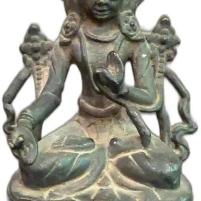 Sale Photo Thumbnail #51: Tibetan Buddhist Deity Lost Wax Sculpture Handmade - 5”

