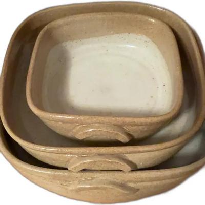 Set of vintage Studio Devica Pottery Baking Dishes from Portugal

