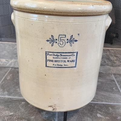 #5 Fort Dodge Stoneware Crock