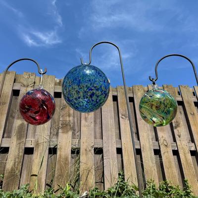 Hand Blown Stunning Glass, Hanging Garden Balls. 