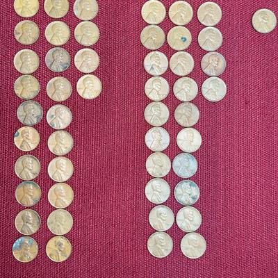 Wheat Pennies 1955, 1957 Coins