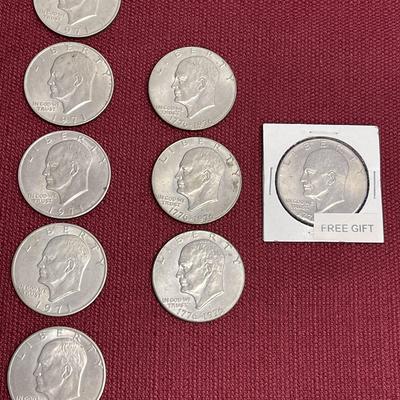 Eisenhower Silver Dollars 1971, 1776-1976
