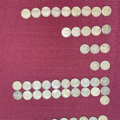 Steel Wheat Penny 1943 and Wheat Pennies 1945, 1946, 1948, 1950, 1952, 1953 Coins