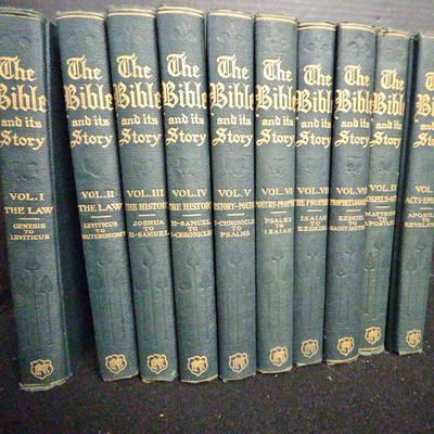 Antique / Vintage Find! - "The Bible and It's Story" LEATHER Bound Hardcover Volumes 1-10