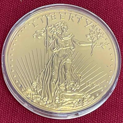 1994 American Gold Eagle One Half Pound Fine Silver Round Plated W/ 24kt Gold (#2)