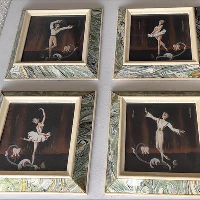 Vintage Mid Century Ballet Dancer Paintings