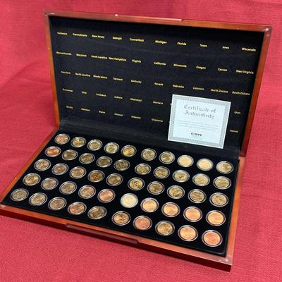 Uncirculated 24kt Gold Plated 50 States Quarter Set No.1