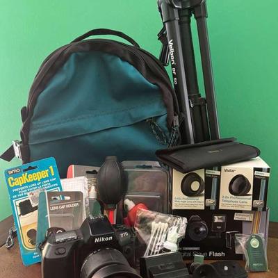 Nikon F70 Film Camera Bundle with Tamron Lens & Accessories