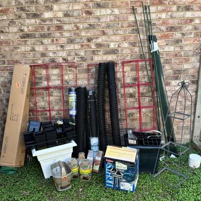 Garden Supplies with Fencing, Stakes, Planters & More