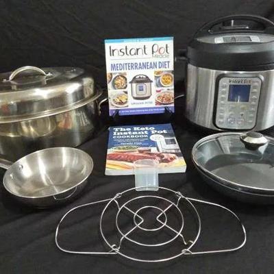 Instant Pot Pressure Cooker with Accessories, Cookbooks & Cookware Set