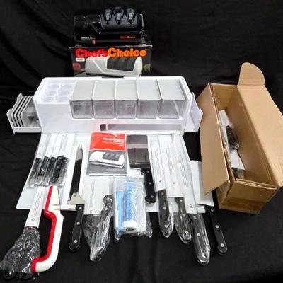Prepdeck Gen 2 Meal Prep Station with Knives & Chef’s Choice Sharpener