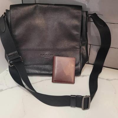 Black Crossover Coach Bag & Wallet