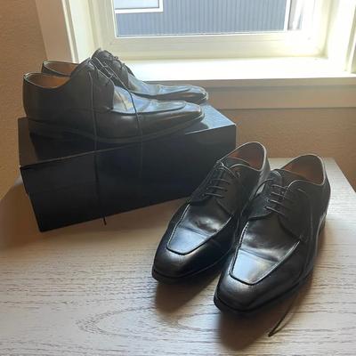 Maganini Mens Black Leather Shoes 