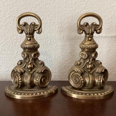 Antiqued Brass Tone Bookends