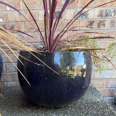 Dark Blue Ceramic Planter 