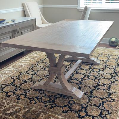 Neutral Tone Trestle Dining Table 