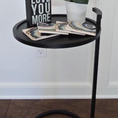 Table, Plants, Coasters And Love You More Sign