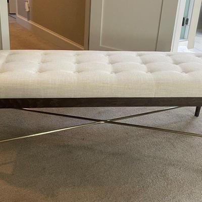 Tufted Cream Bench
