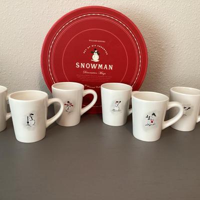 William Sonoma Snowman Mugs