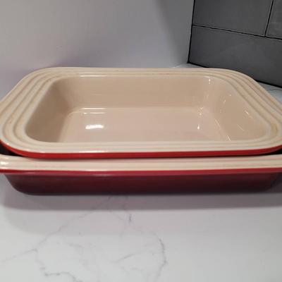 Le Creuset Heritage Rectangular Baking Dishes in Cerise 