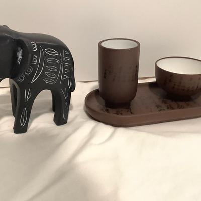Trunk Up Black Elephant