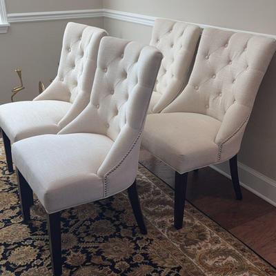 Z Gallerie White Dining Chairs (6)