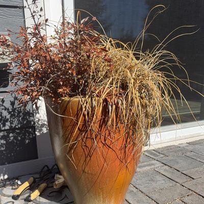Large Glazed Ceramic Planter – Warm Earth Tones