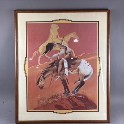 Sale Photo Thumbnail #65: 69 – Vtg Framed South Western Art Print
