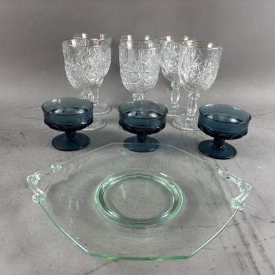Sale Photo Thumbnail #70: 74 – Libbey Pressed Glass Goblets & More