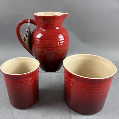 Sale Photo Thumbnail #36: 40 – Le Creuset Pitcher & Utensil Crocks