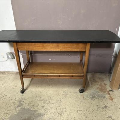 Sale Photo Thumbnail #72: 76 – Mid Century Drop Leaf Bar Cart