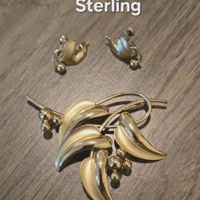 Fostner Sterling brooch earring set