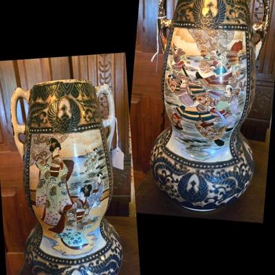 Sale Photo Thumbnail #2: Circa 1900s Japanese Moriage Vase