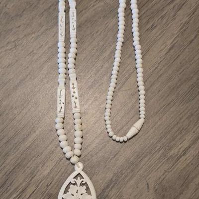 Carved "bone" necklace