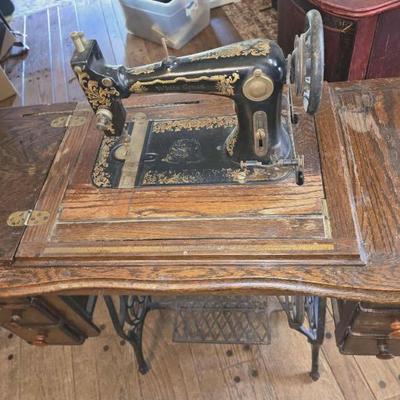 Antique treadle sewing machine