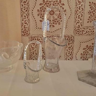 Clear glass baskets