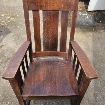 Sale Photo Thumbnail #64: Mission Style Antique Rocking Chair