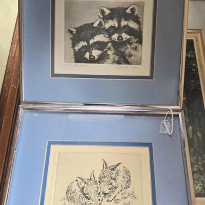 Signed George Engle
Raccoons, Rabbits, Mouse