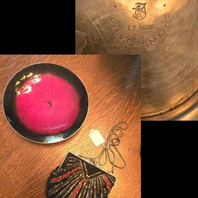Towle decorative dish.
Vintage style beaded bag