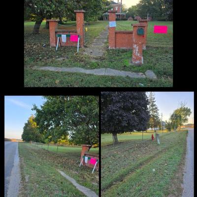 Front gate is where you enter.
Parking is along side the road. Be mindful of the fire hydrant. Do not block drive or gate entrance....