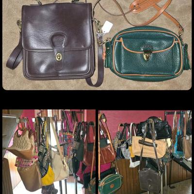 Large selection of designer bags / purses. Including vintage Coach and Dooney & Bourke